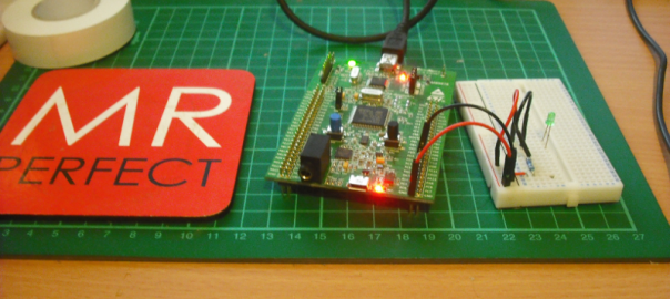 Controlling an LED via a GPIO pin on the STM32F4 Discovery board